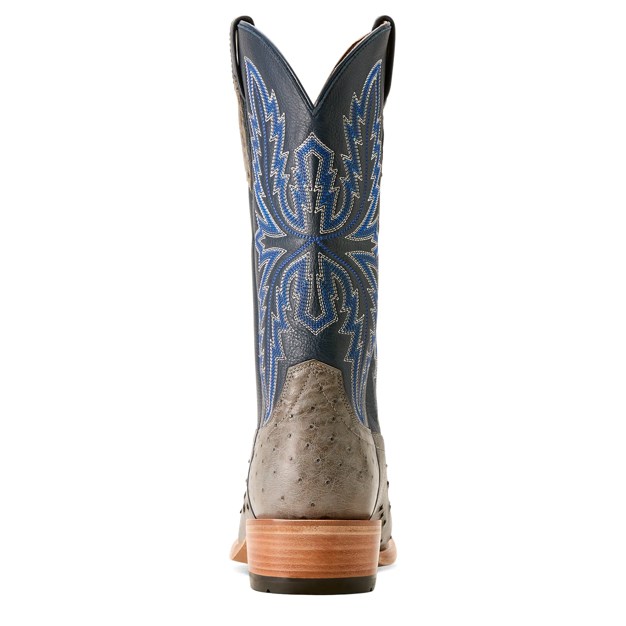Pointed Toe Cowgirl Boots ARIAT GREY FULL QUILL OSTRICH FUTURITY RELENTLESS BUCKLES COWBOY BOOT