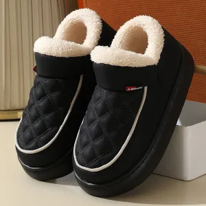 Winter Plush Cotton Shoes Warm Thick-bottom Waterproof Home Slippers All-match Indoor Outdoor Garden Shoes For Women Zoom Shoes