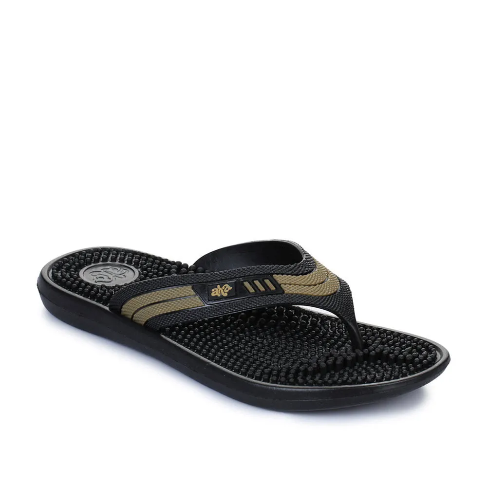 A-HA Casual Black Flip Flop For Men ACCUPLUS-1 By Liberty Plantar Fasciitis Sandals