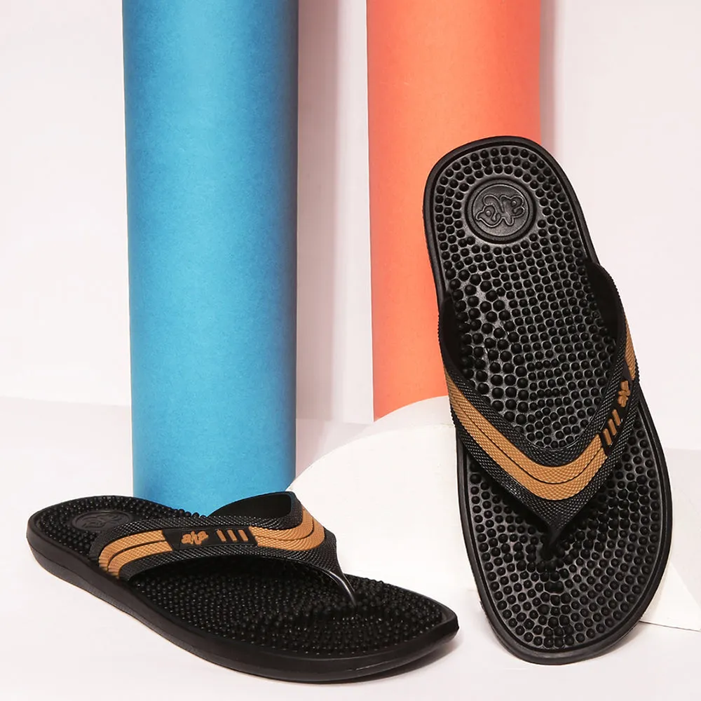 Kira Sport Sandals A-HA Casual Black Flip Flop For Men ACCUPLUS-1 By Liberty