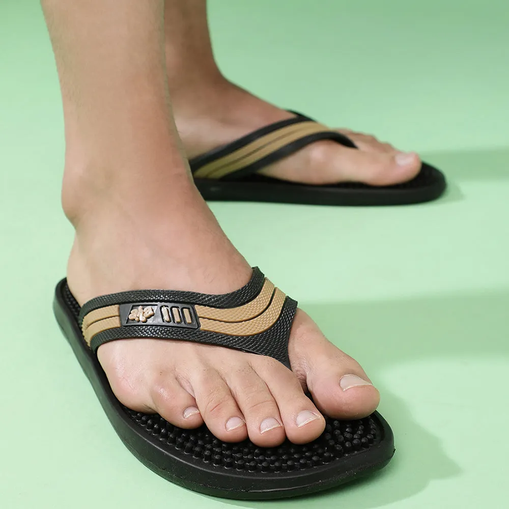 Sandals Vacation Specials A-HA Casual Black Flip Flop For Men ACCUPLUS-1 By Liberty