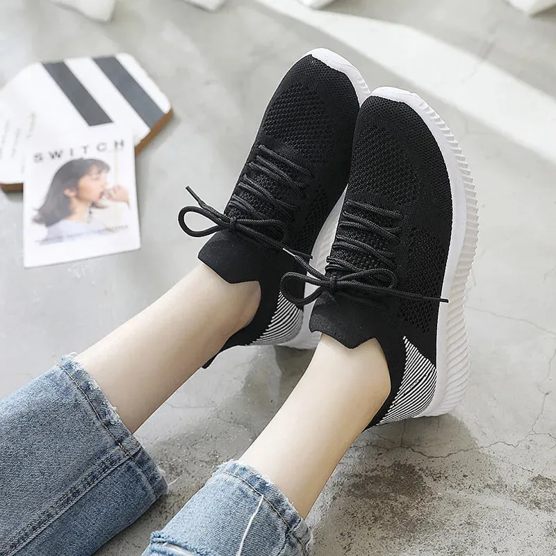 Sneakers Film Review White Breathable Mesh Sports Sneakers for Women