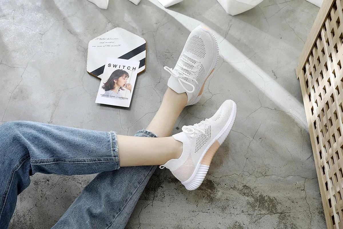 Sonic The Hedgehog Sneakers White Breathable Mesh Sports Sneakers for Women