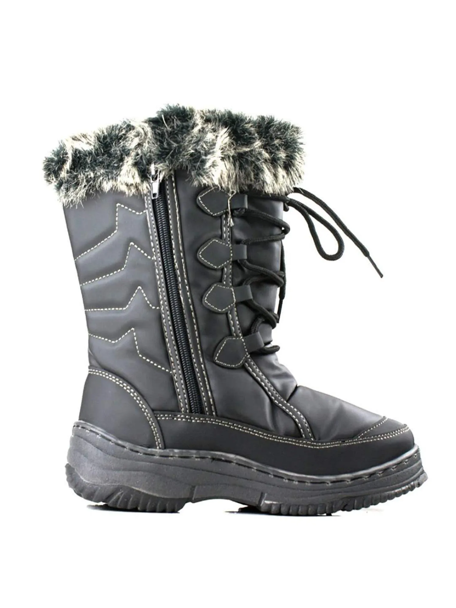 Slip Resistant Non Waterproof Kitchen Shoes Fashion Waterproof Women Winter Boots Nonslip Warm Snow Boots Mid Calf Rubber Flat Lace Shoes Winter Shoes Wellies
