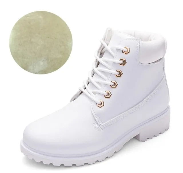 Fujin 2019 SPRING Winter plush Warm Women winter boots shoes Wedge Casual Shoes Outdoor Waterproof Height Increasing Snow Boots Nurse Waterproof Shoes