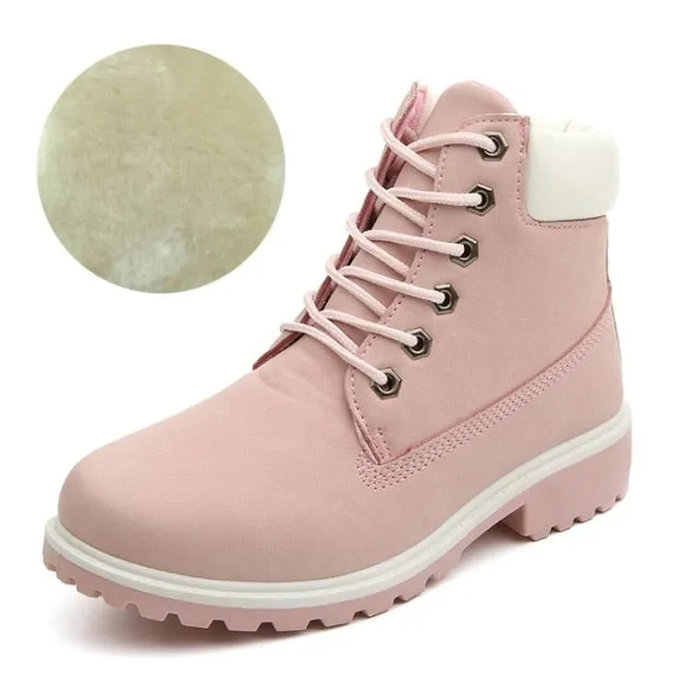 Shoe Spray Uk Fujin 2019 SPRING Winter plush Warm Women winter boots shoes Wedge Casual Shoes Outdoor Waterproof Height Increasing Snow Boots