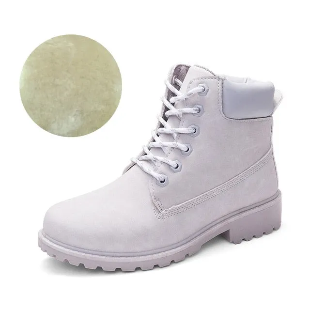 Fujin 2019 SPRING Winter plush Warm Women winter boots shoes Wedge Casual Shoes Outdoor Waterproof Height Increasing Snow Boots Waterproof Shoes For Riding