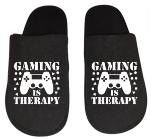 Bay Slippers gaming is therapy video game Gamer Gaming Men's Slippers / House Shoes slides dad husband father son gift
