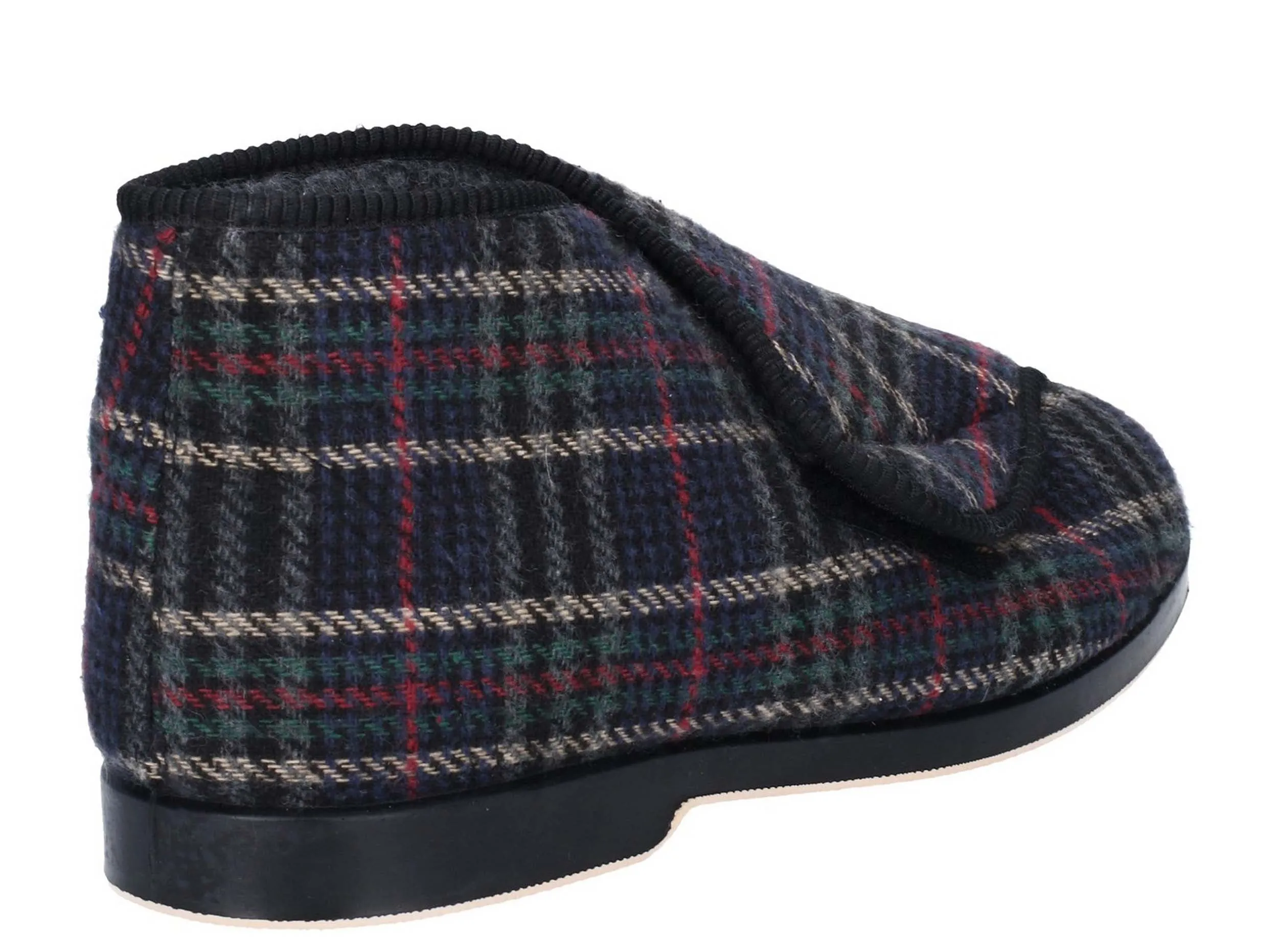 GBS William Mens Warm Lined Touch Fastening Slipper Bootee Qwaruba Slippers