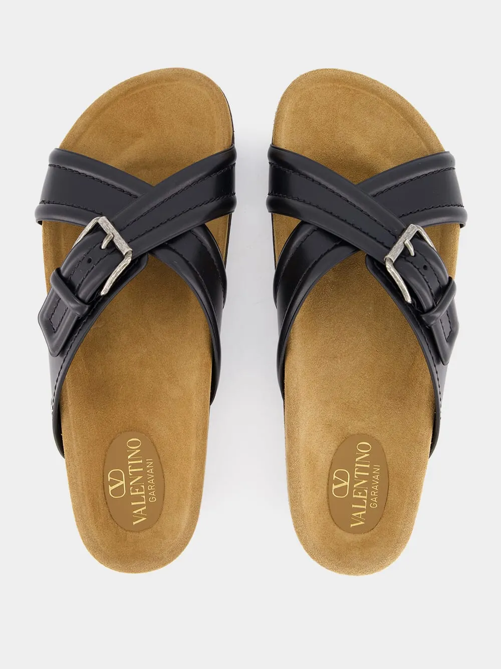 Fussfriend Leather Slides Sandals Pink