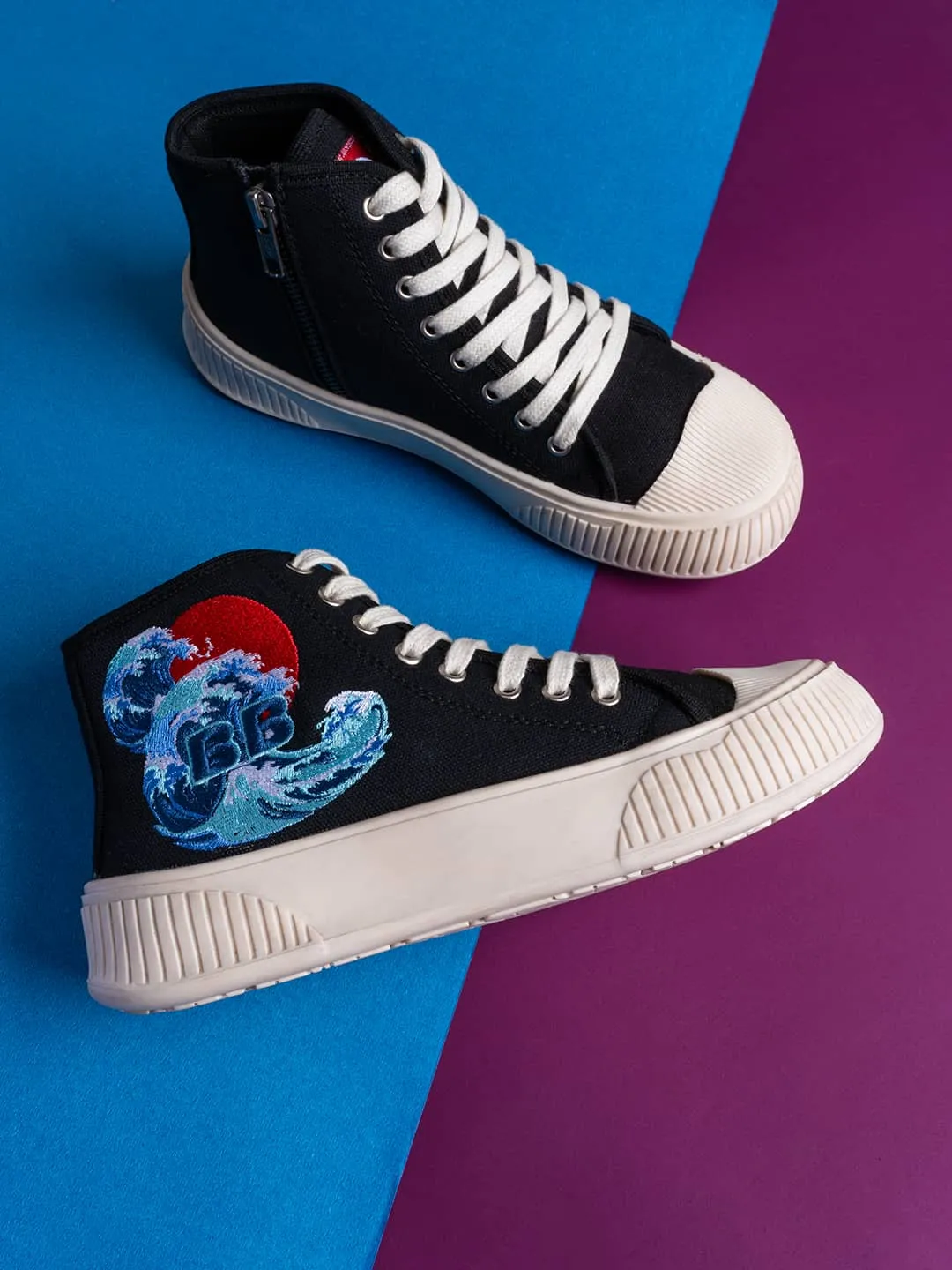 Bacca Bucci Women's High-Top Sneakers - "Kawaii Kicks" Collection Sequins And Sneakers