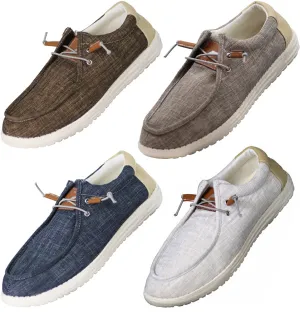 NORTY - Mens Lightweight Loafer Slip On Lace Up Boat Shoe Slide Sandals Heel
