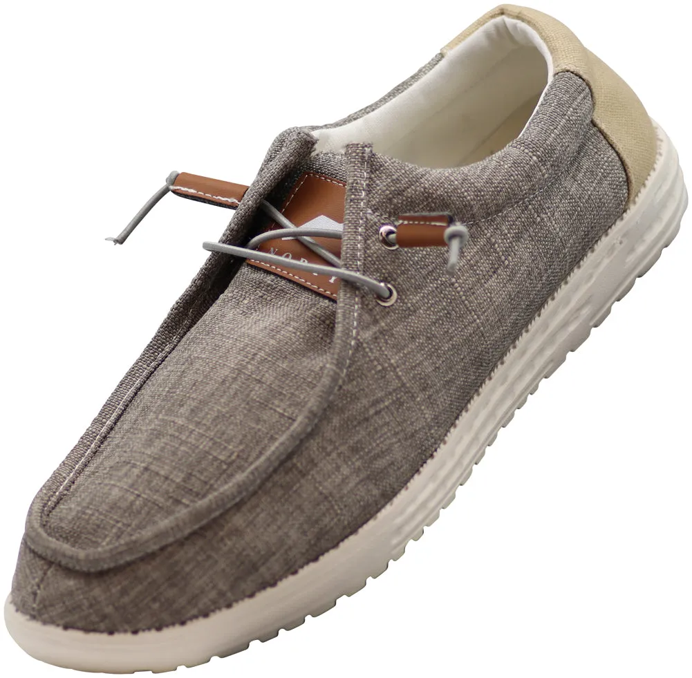 Frontier Rooms Slippers NORTY - Mens Lightweight Loafer Slip On Lace Up Boat Shoe