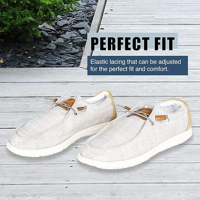 NORTY - Mens Lightweight Loafer Slip On Lace Up Boat Shoe Marabou Slippers