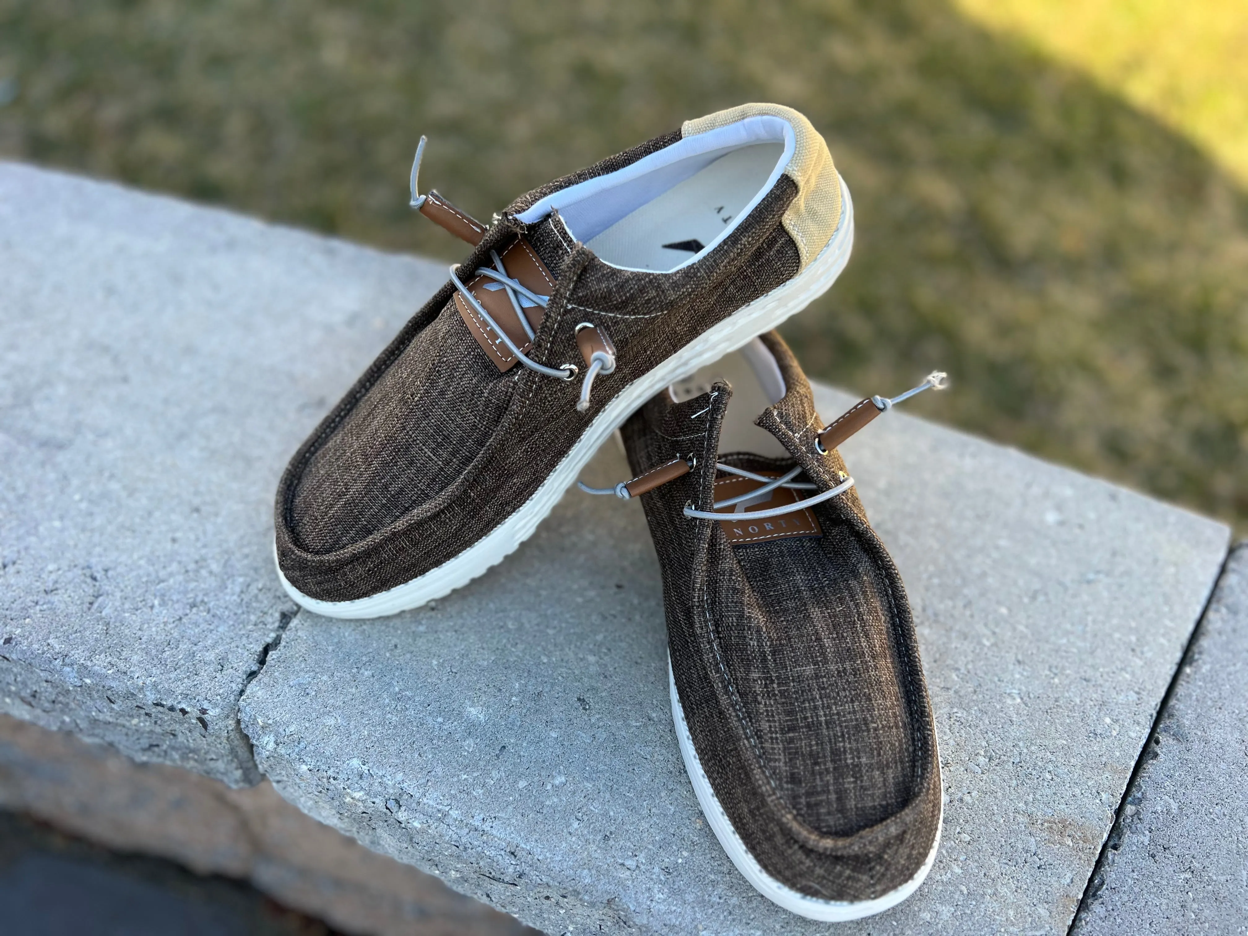 Sliders For Ladies NORTY - Mens Lightweight Loafer Slip On Lace Up Boat Shoe