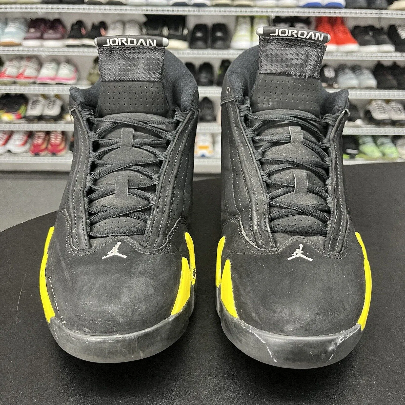 Asics Platform Tennis Shoes Nike Air Jordan Retro 14 Thunder 2014 487471-070 Mens Size 12