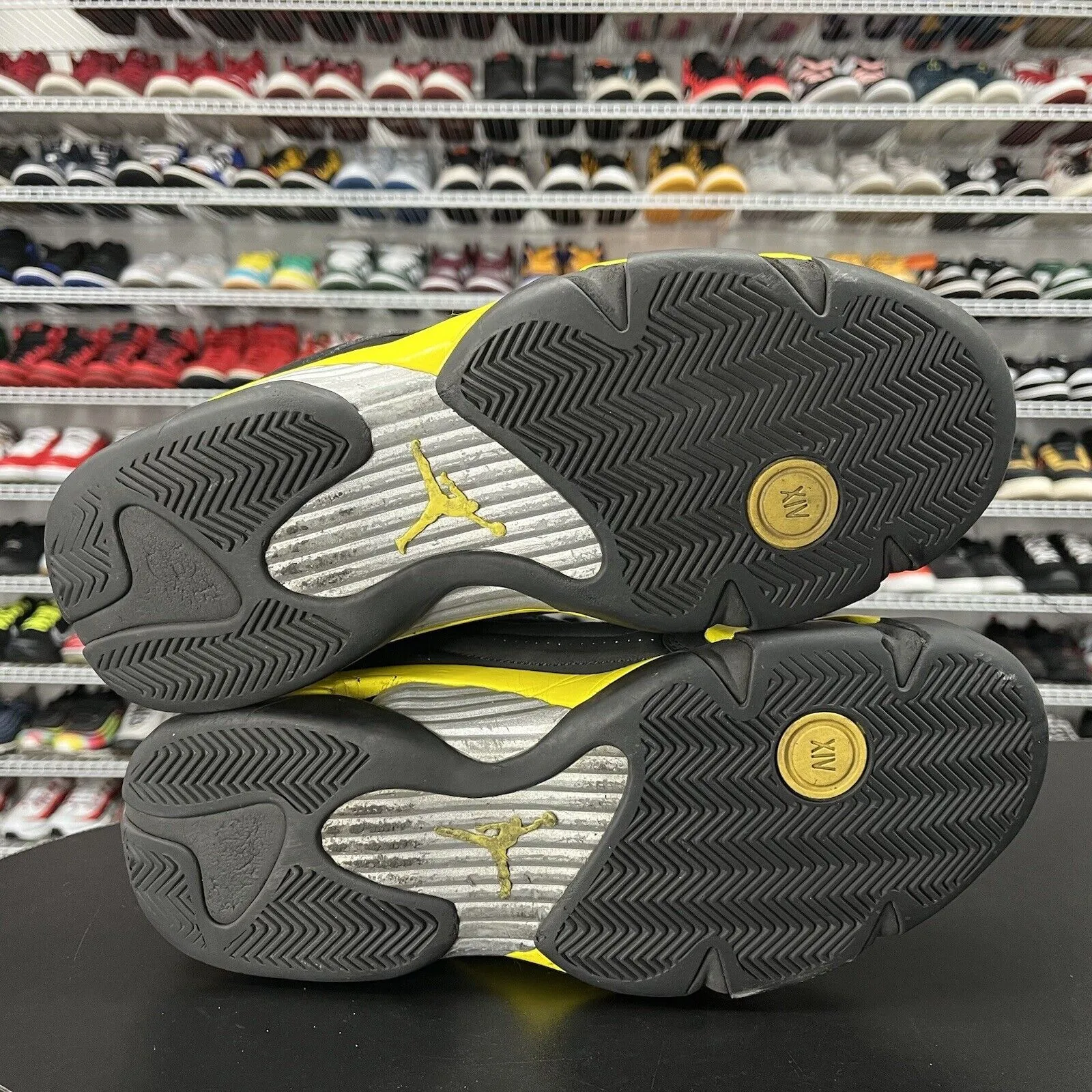 Nike Air Jordan Retro 14 Thunder 2014 487471-070 Mens Size 12 Asics Gel Contend Running Shoes