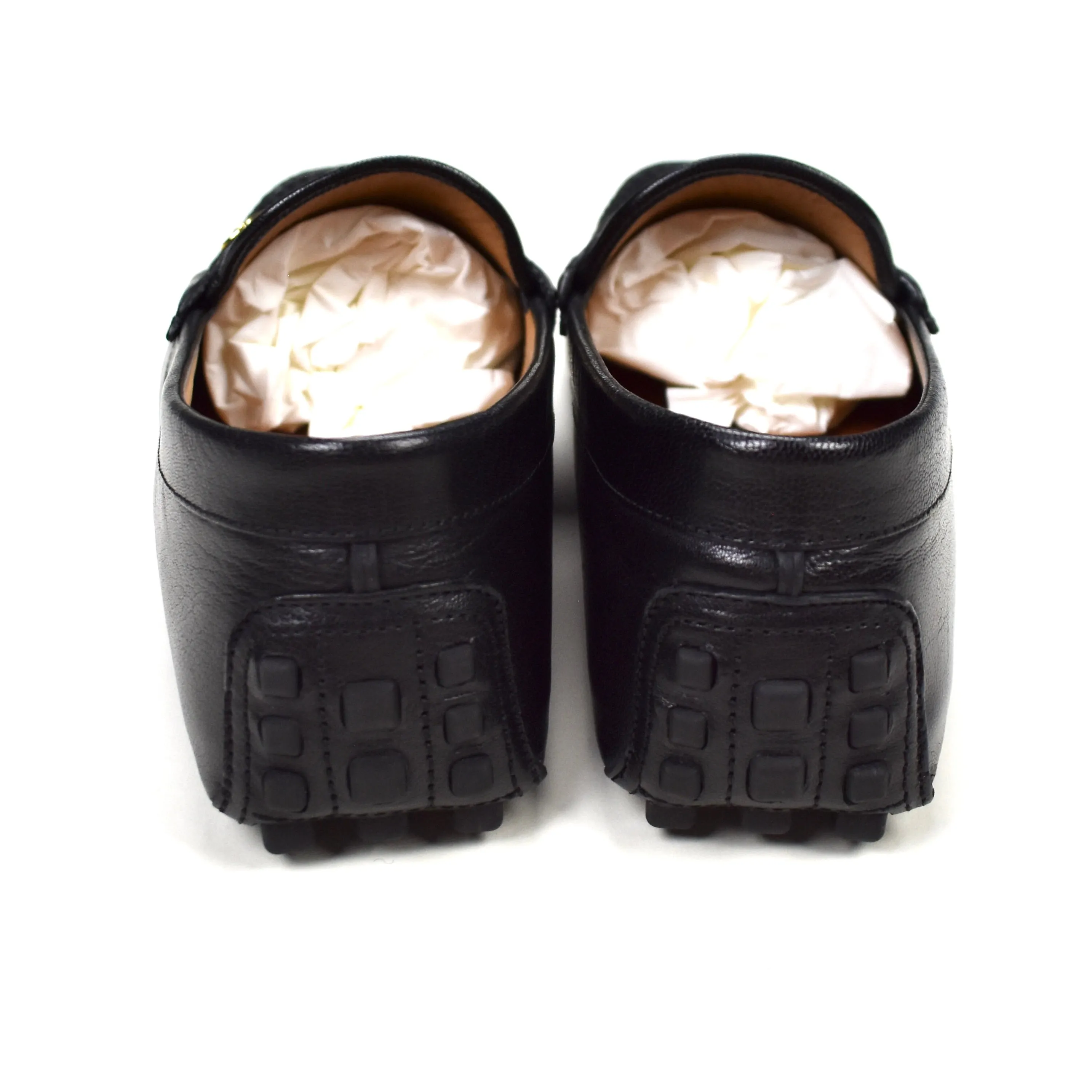 Gucci - Black Leather Horsebit Driving Loafers Slippers Tall