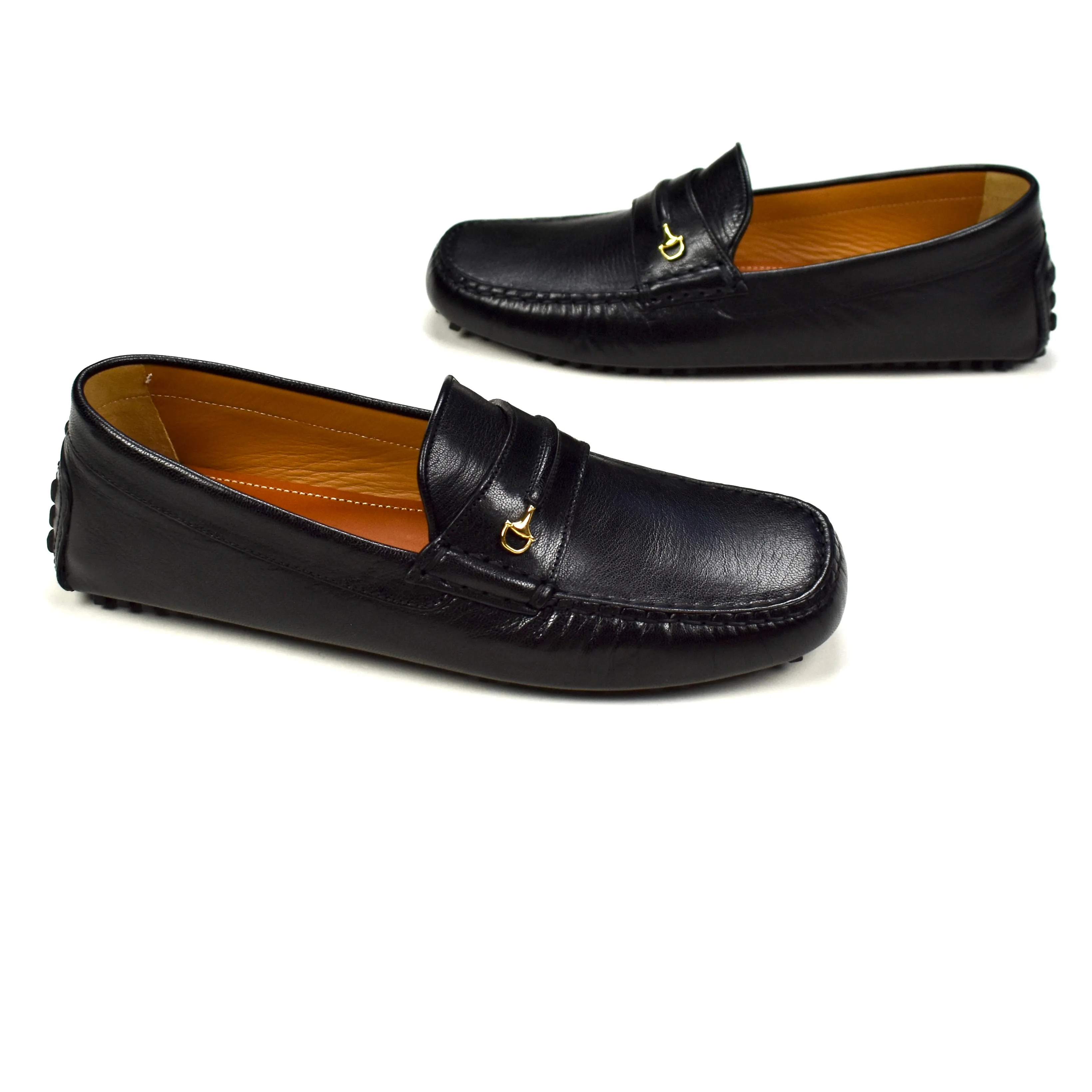 Gucci - Black Leather Horsebit Driving Loafers Vionic Sadie Slippers