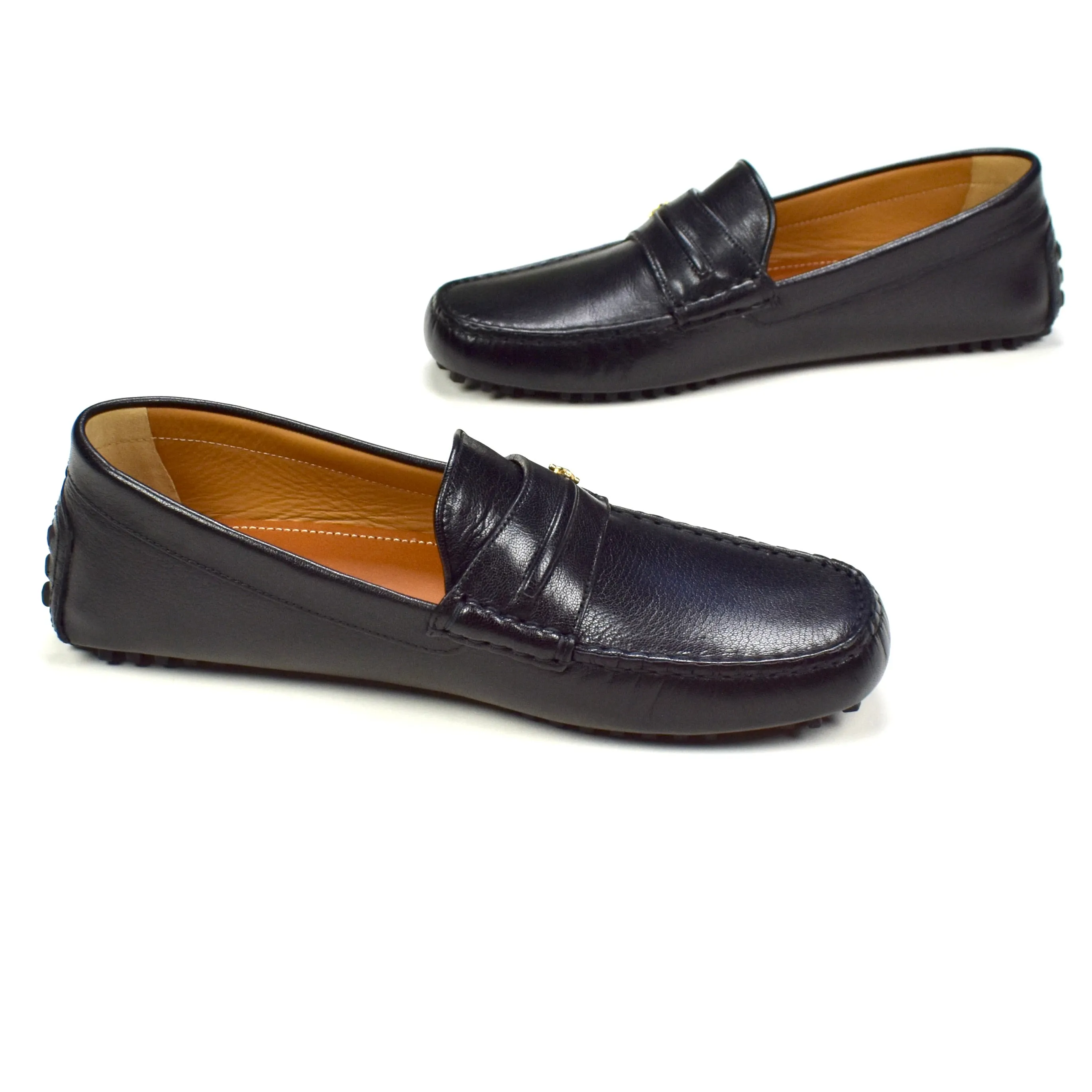 Toe Slippers Canyaon Gucci - Black Leather Horsebit Driving Loafers