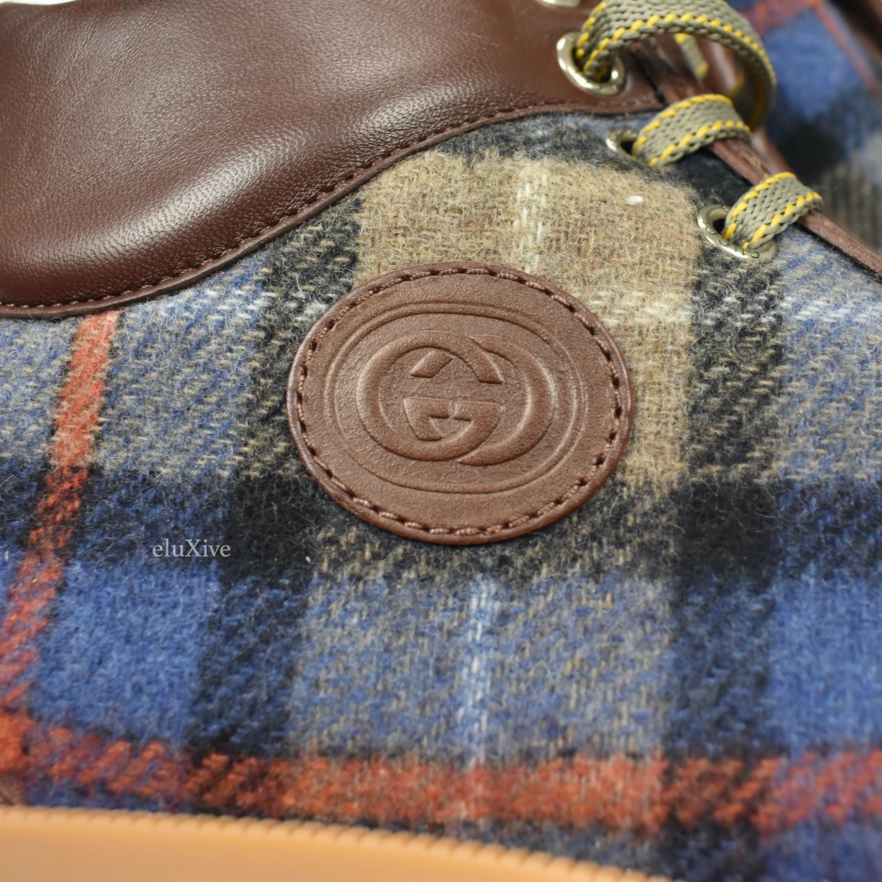 Disquette Suede Fur Platform Slippers Gucci - Plaid Wool / Leather Chunky Sole Hiking Boots