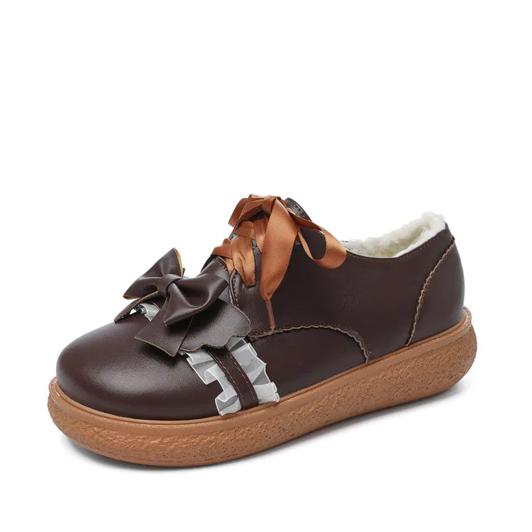 Worst Shoes For Flat Feet Women's Lolita Bowtie Lace Ribbon Flats Shoes