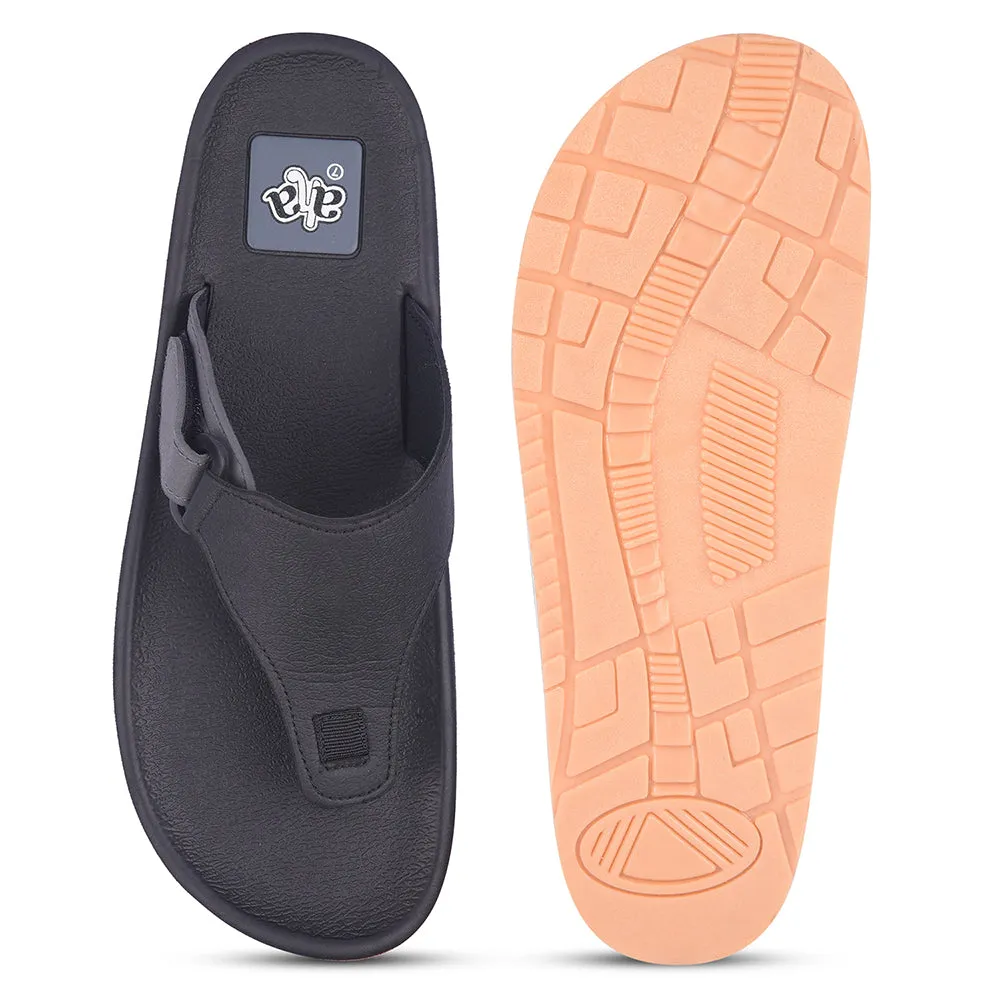 Sandals Ankle Strap Flat A-HA Casual Black Flip Flop For Men ANCO-01 By Liberty