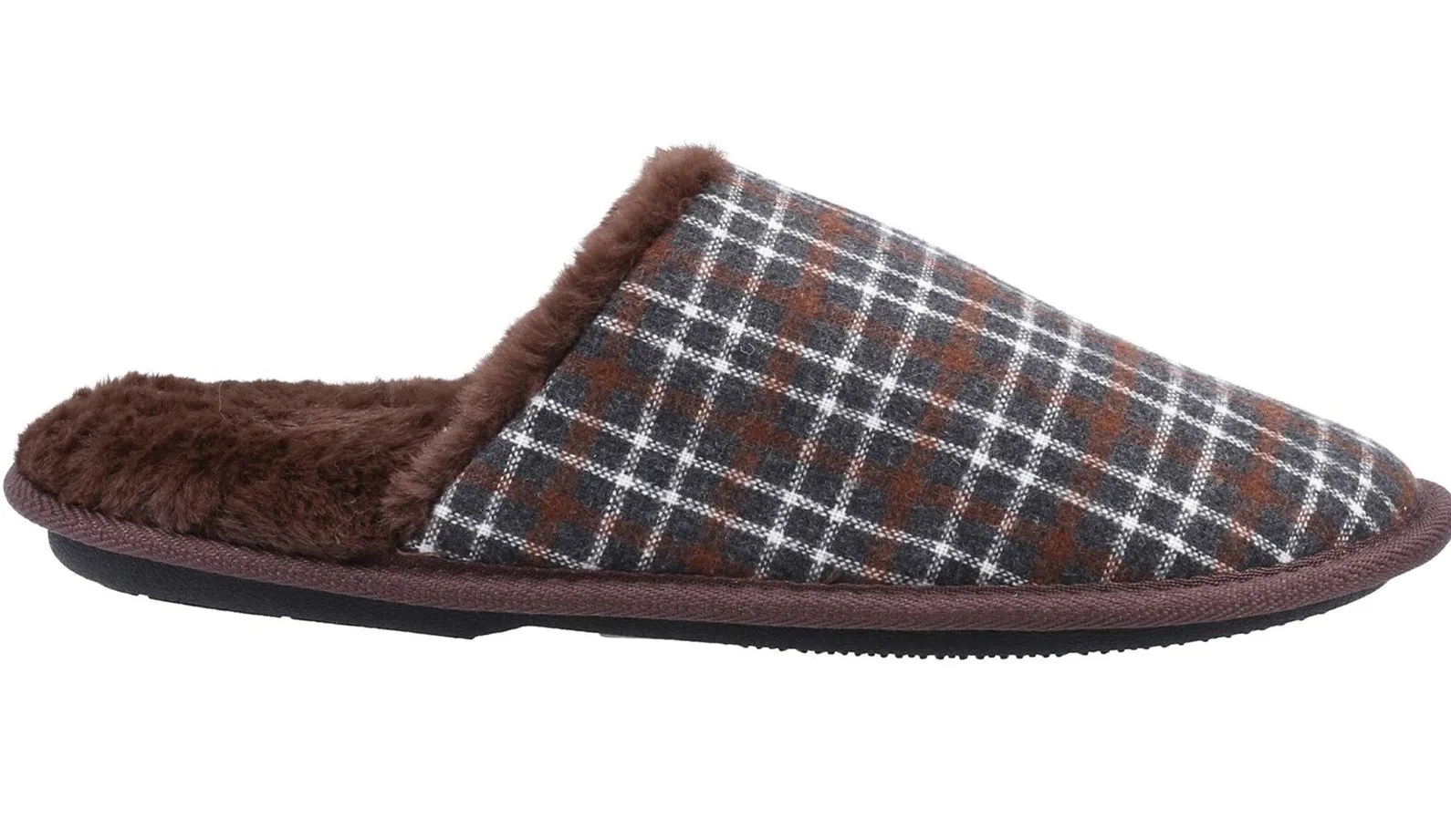 Fleet & Foster Rhys Mens Check Mule Slipper Rx Slide Shoes