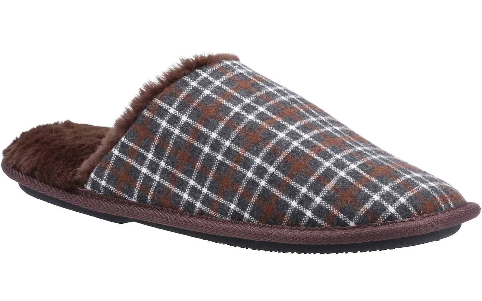Skateboarding Slippers Fleet & Foster Rhys Mens Check Mule Slipper
