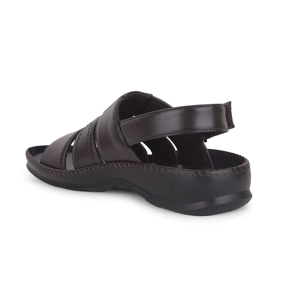 Healers Brown Casual Sandal For Men STARC-1E By Liberty Gladiator Sandals Flat