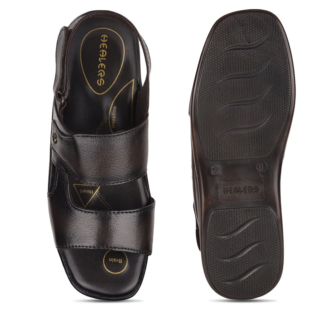 Healers By Liberty 2013-900 Formal Sandal For Men - Brown Strap Platform Sandals
