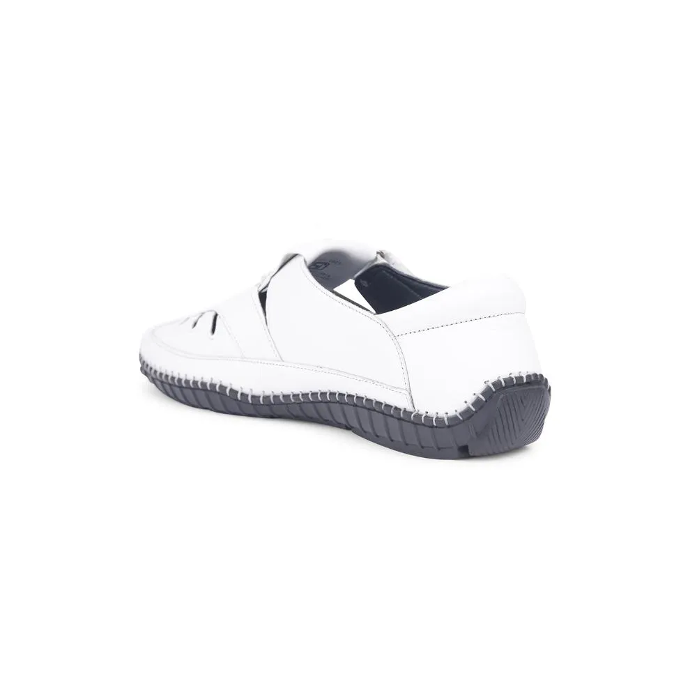 Healers White Casual Buckle Sandal For Men JPL-205 By Liberty Sandals Grande St Lucian Resort