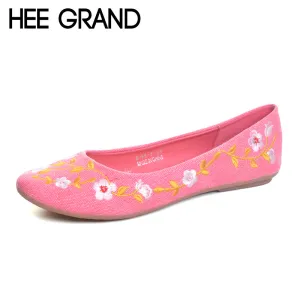 HEE GRAND Flowers Creepers Loafers Comfortable Flat Shoes for Woman Casual Shoes Size 6
