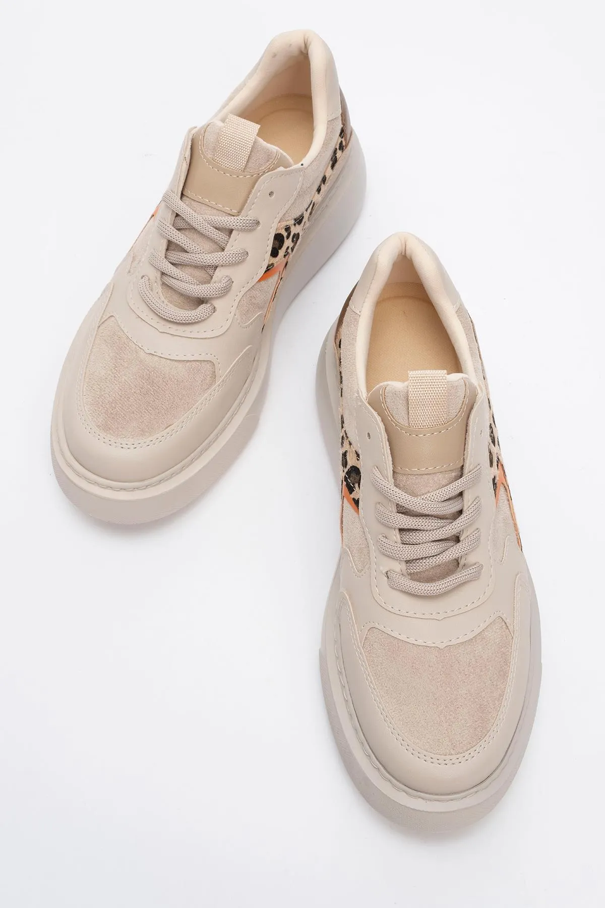 Ida Vegan Leather Platform Leopard Sneakers | Beige 9. NULL