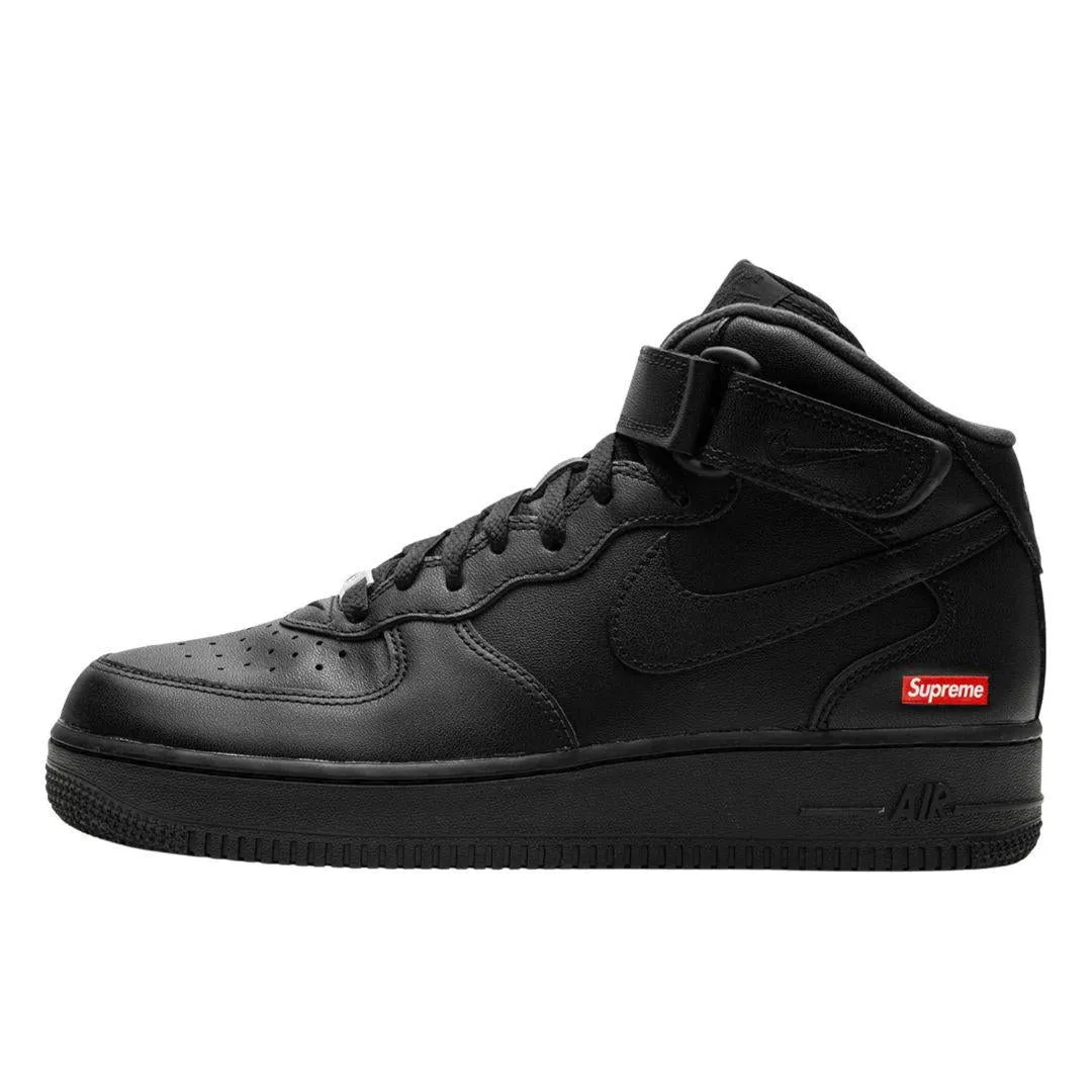 NIKE AIR FORCE 1 MID SUPREME LOGO BLACK Asics Soft Sole Shoes