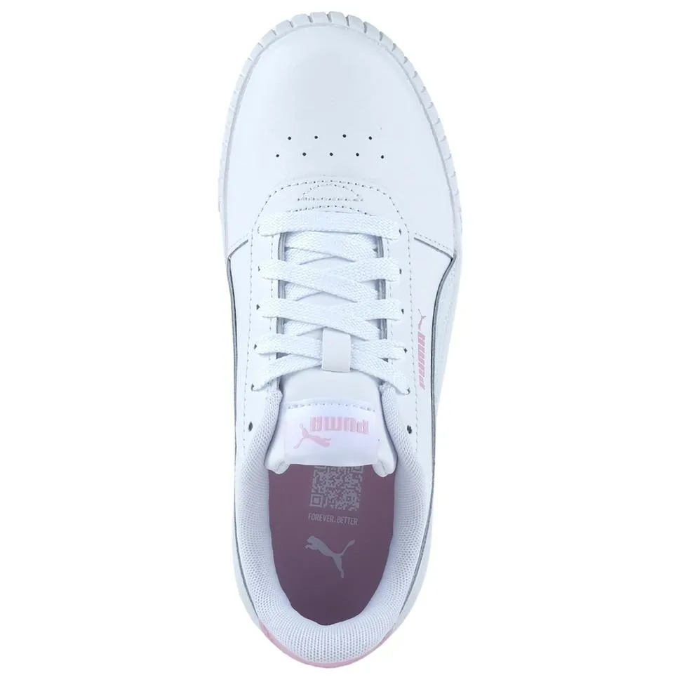 PUMA JUNIOR CARINA 2.0 WHITE/PINK SHOES Asics Shoes Commercial