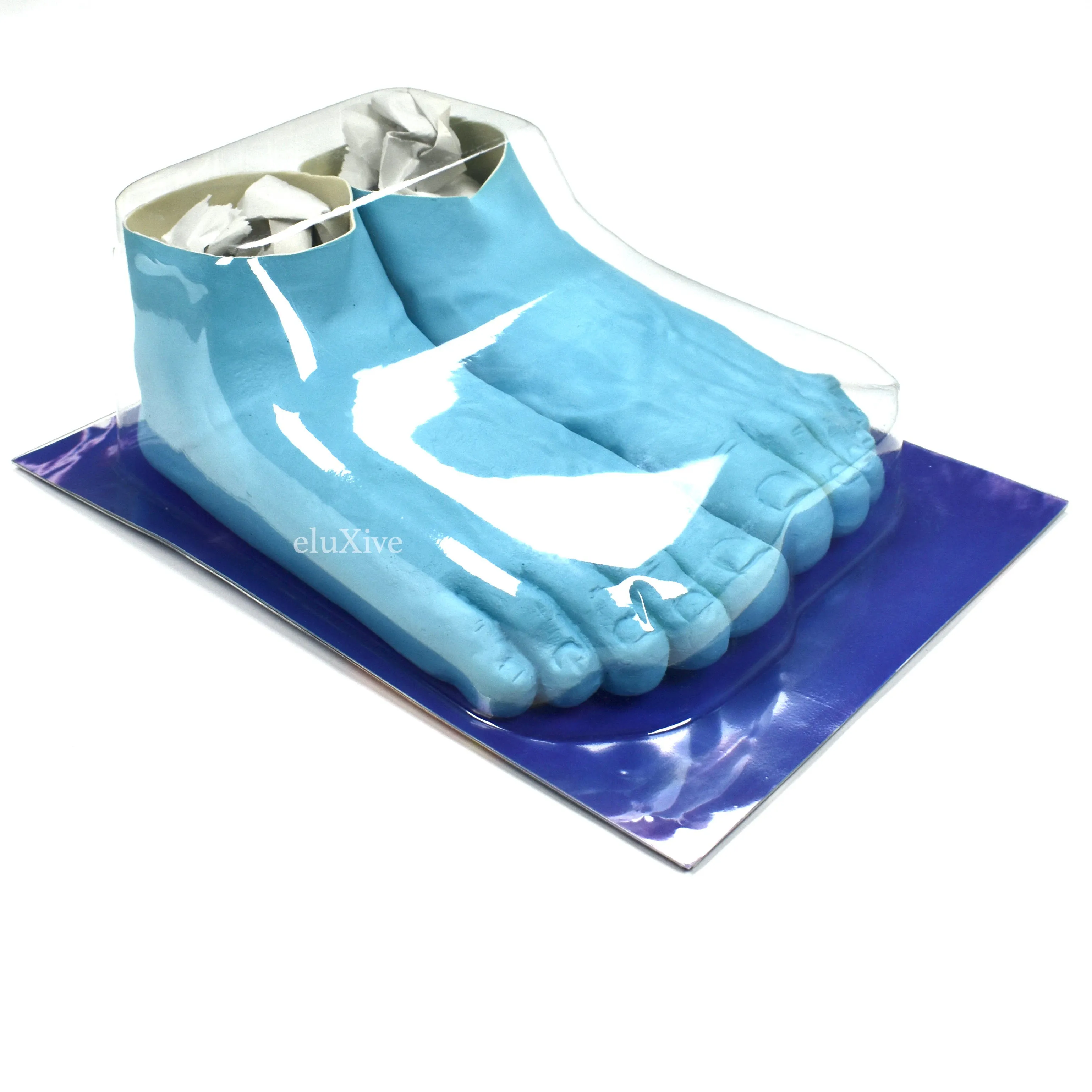 Imran Potato - Caveman Foot Slippers 'Smurf' (Blue) Slippers Wooden