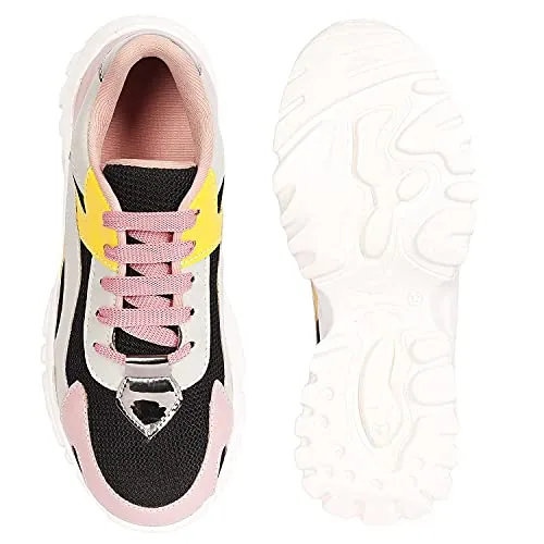 Shearling Sneakers ZAPATOZ Women's Stylish Lightweight | Casual Shoes | Sneakers Black