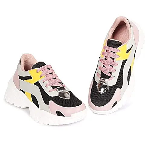 ZAPATOZ Women's Stylish Lightweight | Casual Shoes | Sneakers Black Dr Sholls Sneakers