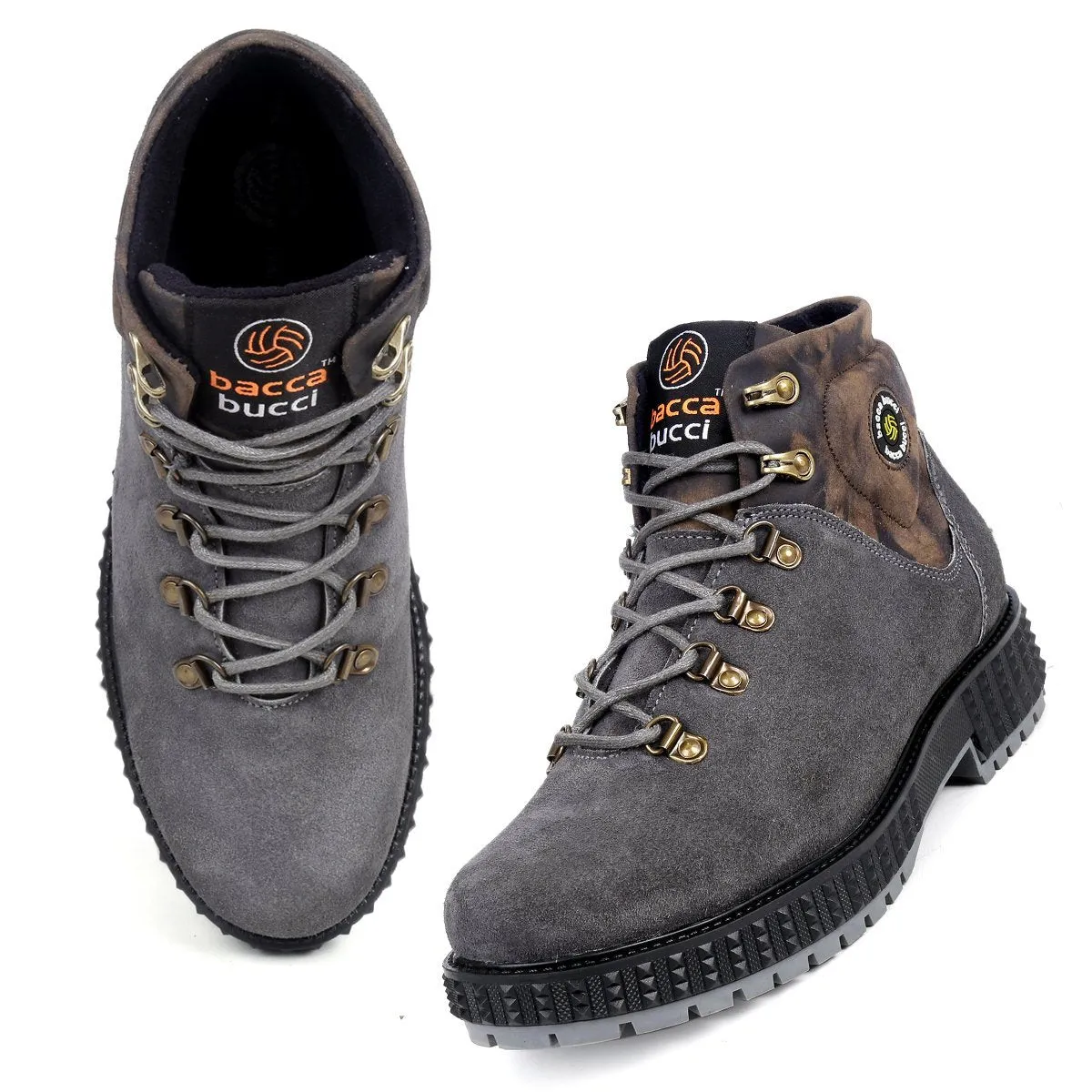 Hiking Shoes Kenya Bacca Bucci Men's URBAN Suede Leather Boots | Tactical Leather Boots for Motorcycle & Military