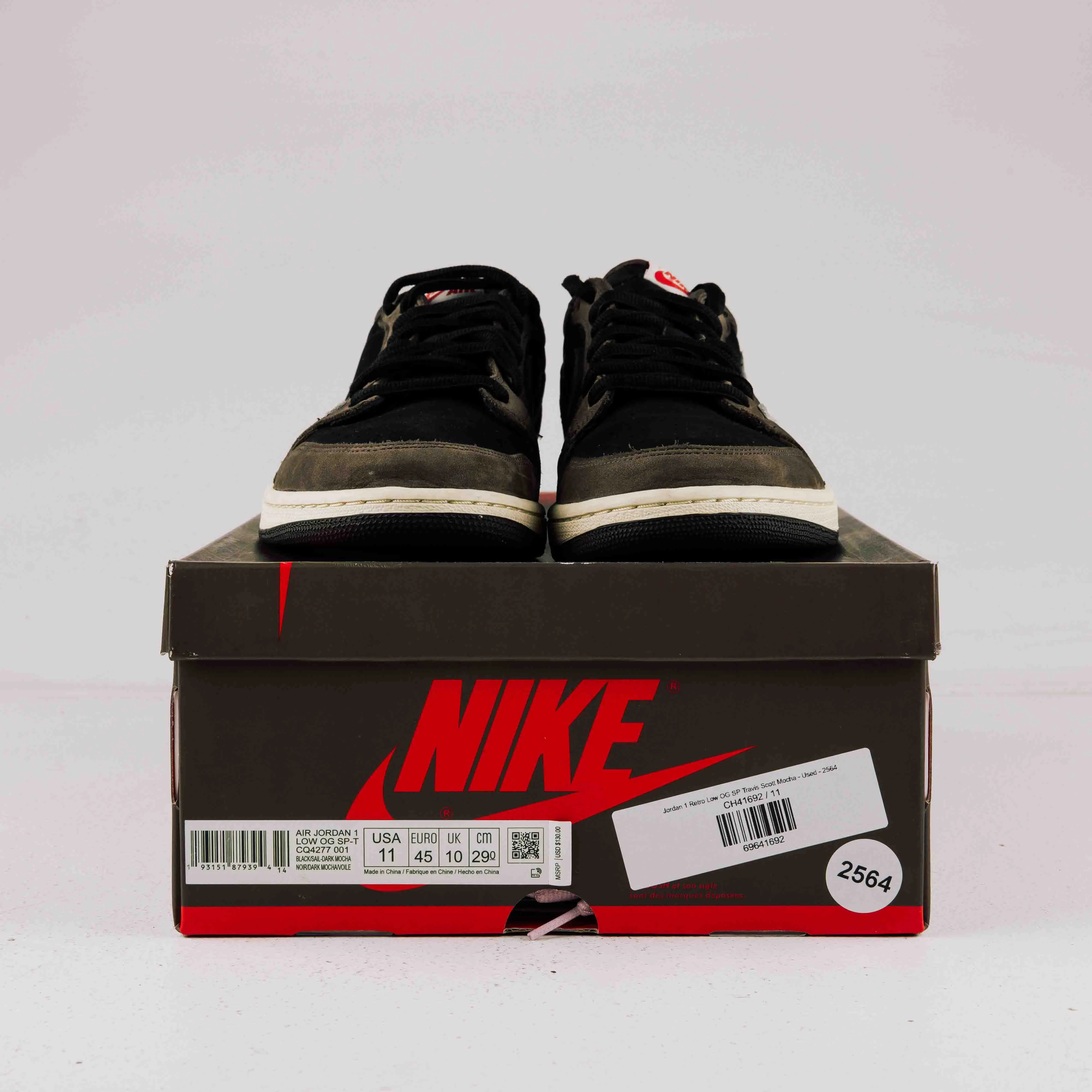 Asics Court Flytefoam 3 Novak Tennis Shoe Jordan 1 Retro Low OG SP Travis Scott Mocha - Used - 2564