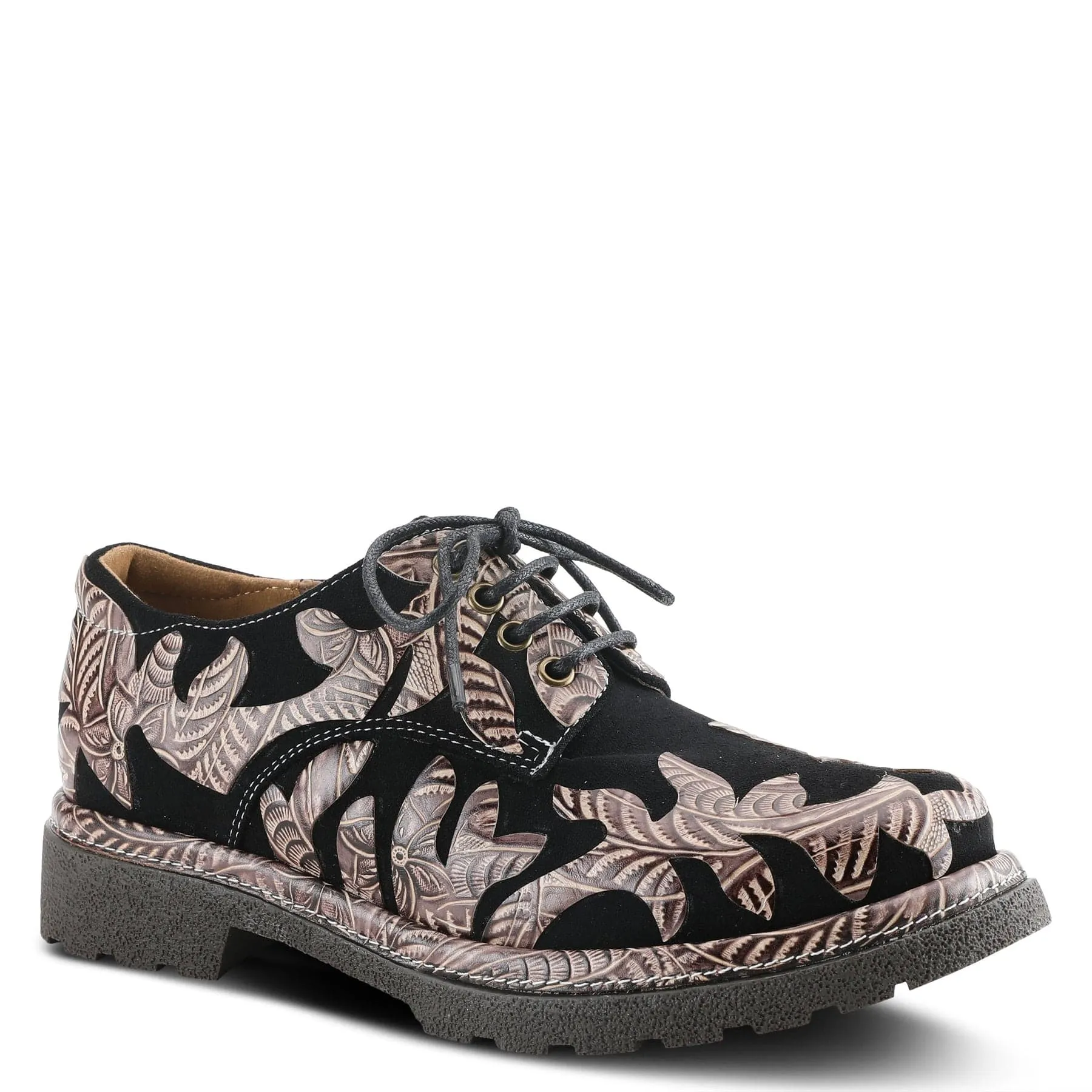 Casual H&m Shoes L'Artiste Women's Jigsaw Oxfords- Black Multi