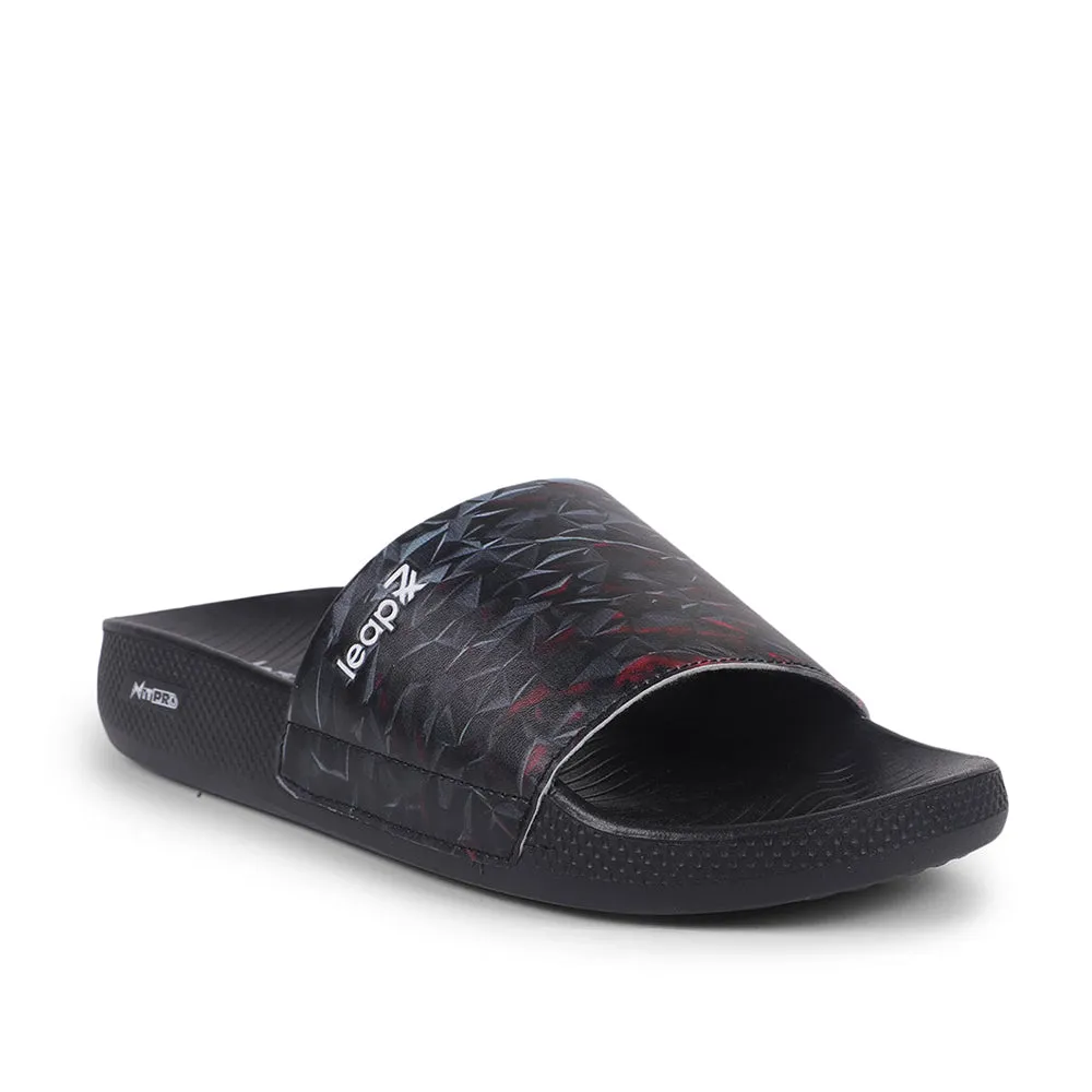 Leap7x By Liberty Men NITWALK-2 Black Casual Slides Walk Sandals
