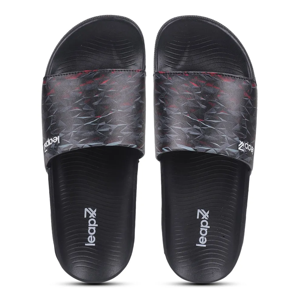 Leap7x By Liberty Men NITWALK-2 Black Casual Slides Sandals Hotels