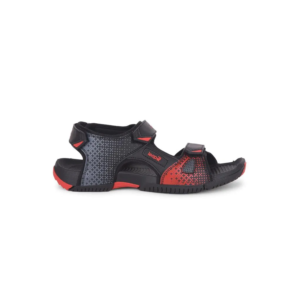 Leap7x By Liberty Mens MONACO Black Sporty Casual Sandal Back Sandals