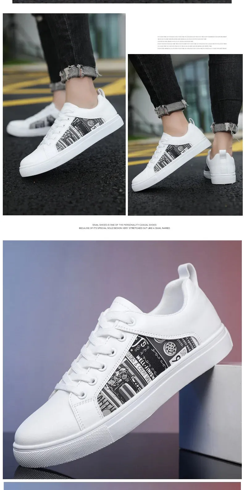 White Shoes For Men Fashion Korean Male Flat Sneakers Boys Running Shoes Man's Tennis Shoes Large Size 47 48 Students Sneakers Shoes To Support Flat Feet