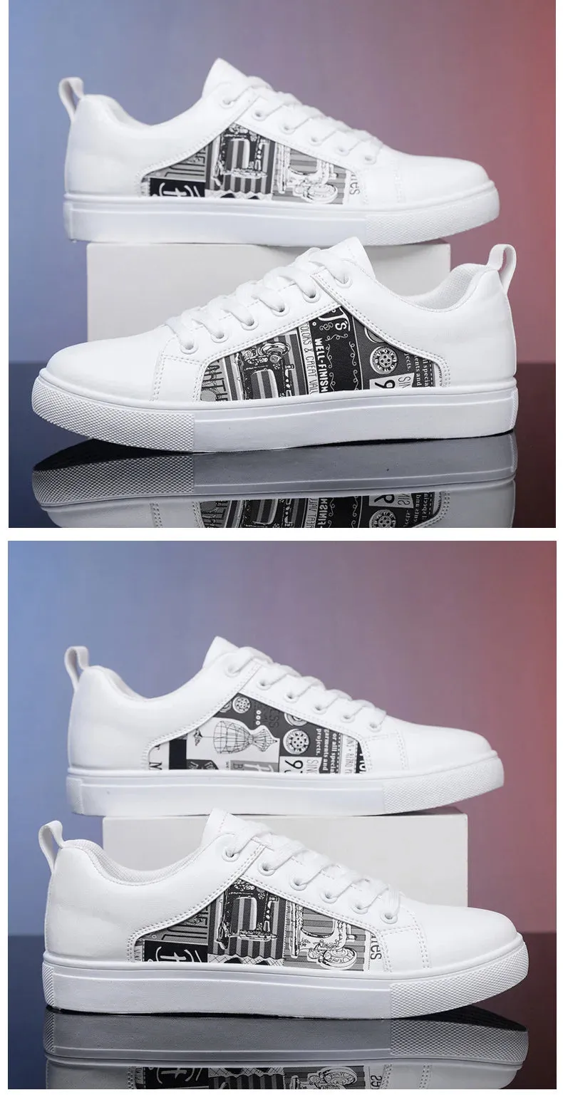 Homecoming Flat Shoes White Shoes For Men Fashion Korean Male Flat Sneakers Boys Running Shoes Man's Tennis Shoes Large Size 47 48 Students Sneakers