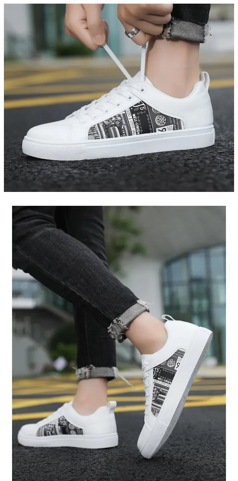 Most Popular Flat Shoes White Shoes For Men Fashion Korean Male Flat Sneakers Boys Running Shoes Man's Tennis Shoes Large Size 47 48 Students Sneakers