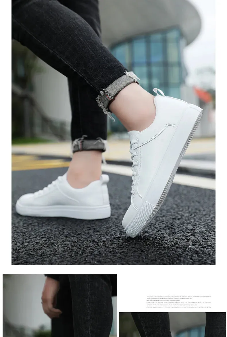 White Shoes For Men Fashion Korean Male Flat Sneakers Boys Running Shoes Man's Tennis Shoes Large Size 47 48 Students Sneakers Pretty Wedding Shoes Flats