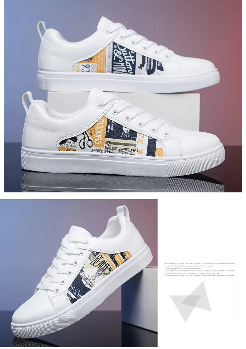 Flat Shoes Older White Shoes For Men Fashion Korean Male Flat Sneakers Boys Running Shoes Man's Tennis Shoes Large Size 47 48 Students Sneakers